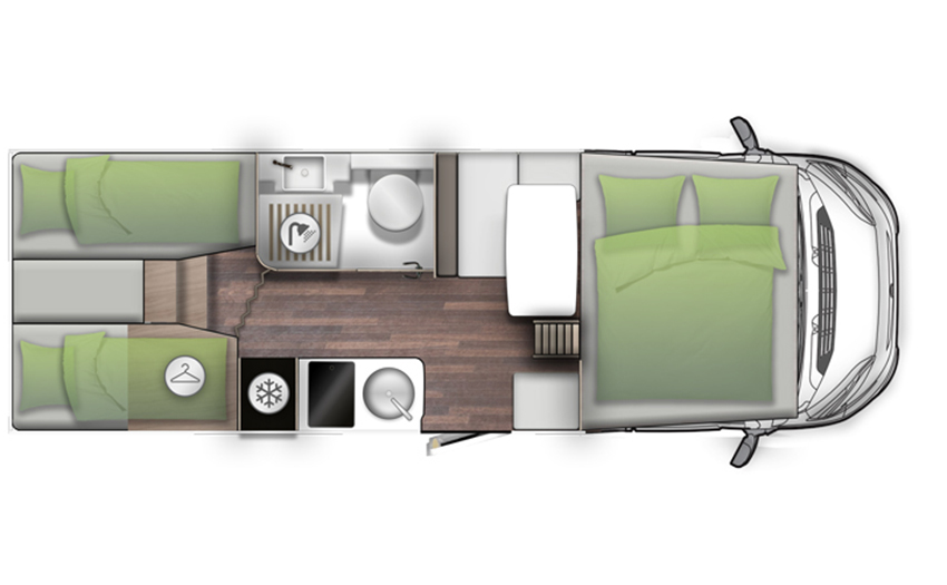 Forster mit Alkoven und Einzelbetten. Perfekt für die Familie